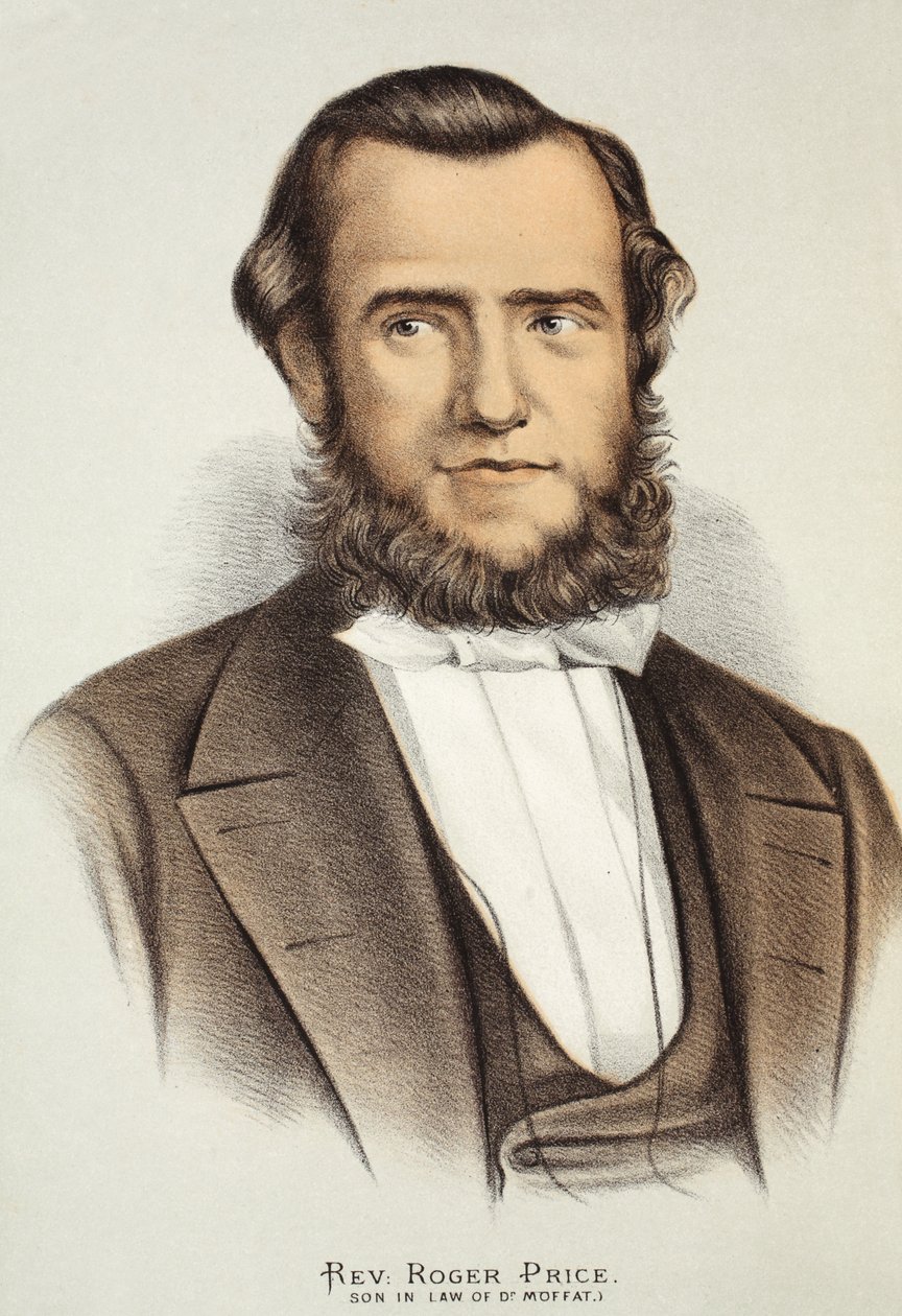 Rev. Roger Price, illustrasjon fra The Pictorial Edition of the Life and Discoveries of David Livingstone av J. Ewing Richie, pub. av A. Fullarton & Co., 1876 av English School