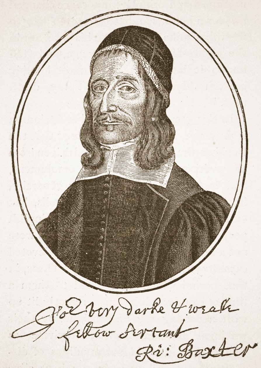 Richard Baxter, illustrasjon fra The Church of England: A History for the People av H.D.M. Spence-Jones, pub. ca. 1910 (sepia-bilde) av English School