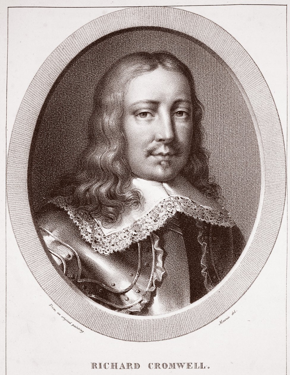 Richard Cromwell, tilskrevet Maurin, gravert av de Langlume av English School
