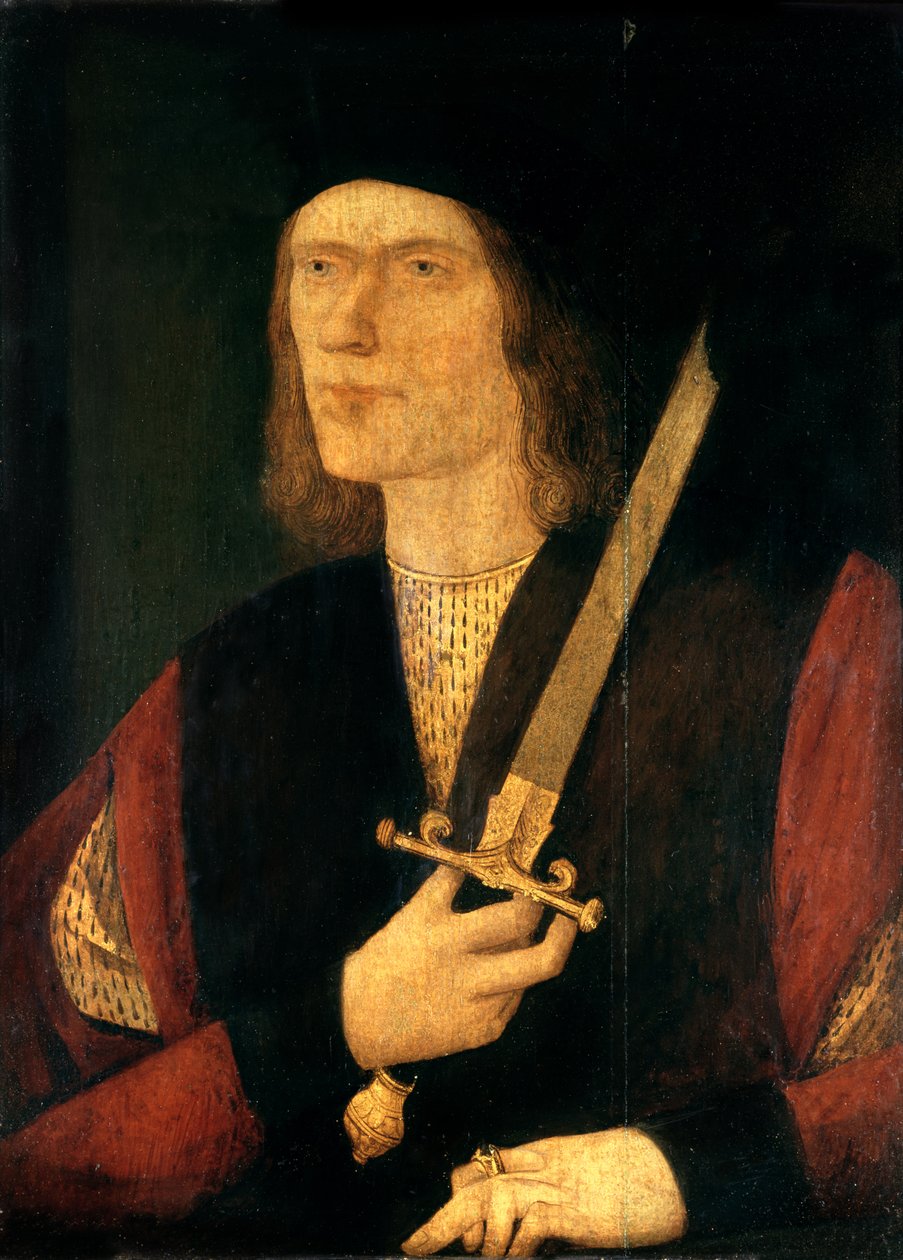 Richard III (1452-85) (olje på panel) av English School