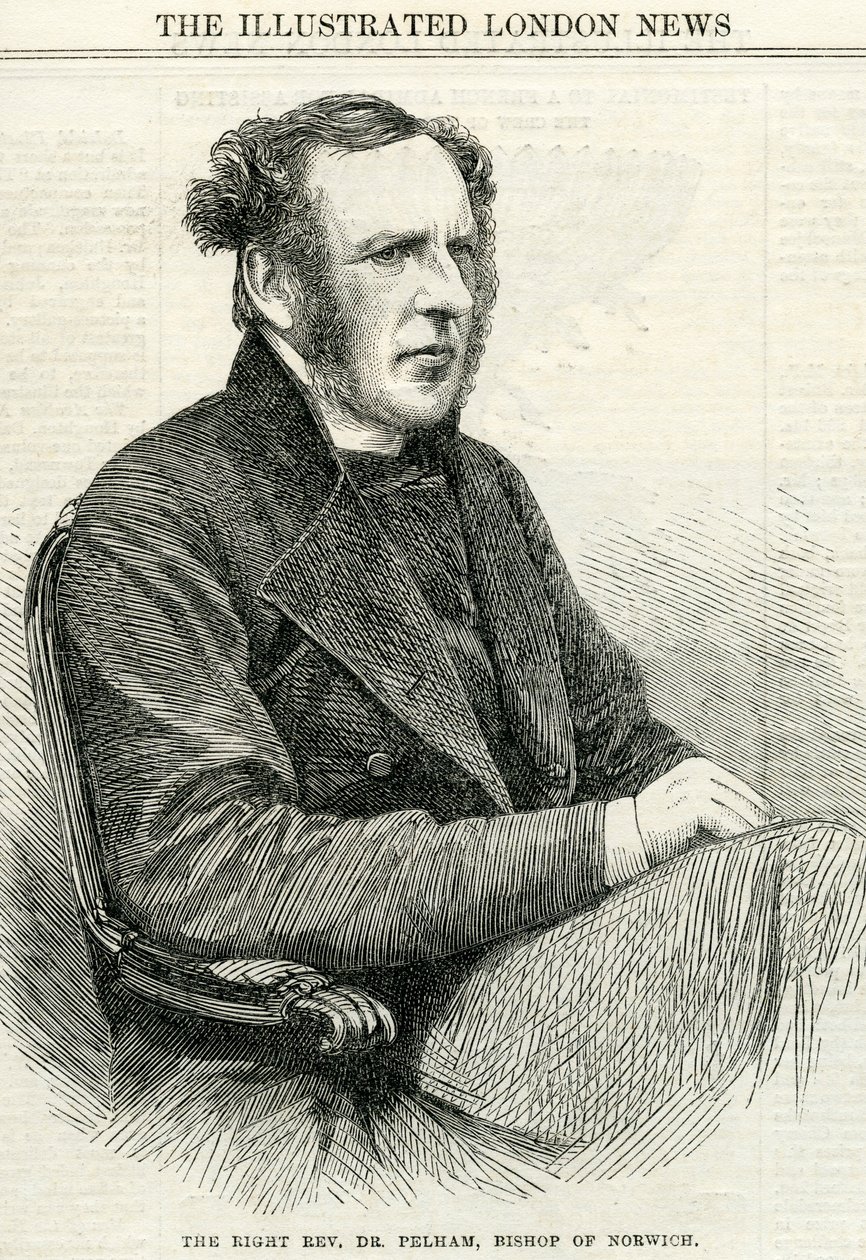 Høyre Rev Dr. Pelham, biskop av Norwich fra The Illustrated London News 14. oktober 1865 av English School