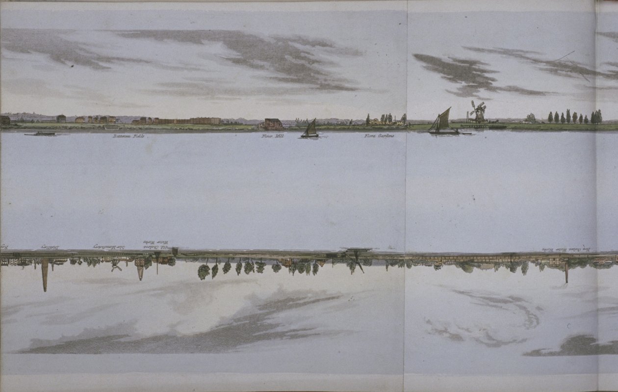 River Thames Panorama, ca. 1829 (akvatint) av English School