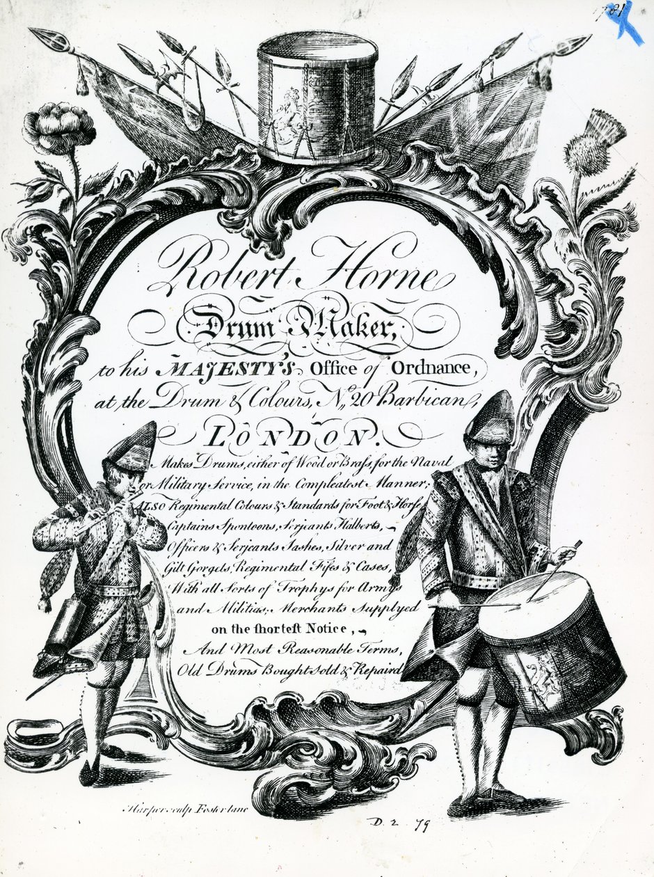 Robert Horne, trommemaker (gravering) av English School