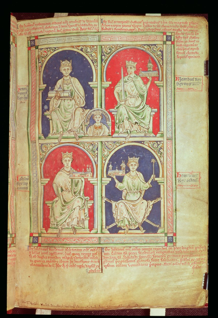 Roy 14 C VII f.9 Four Kings of England, fra 