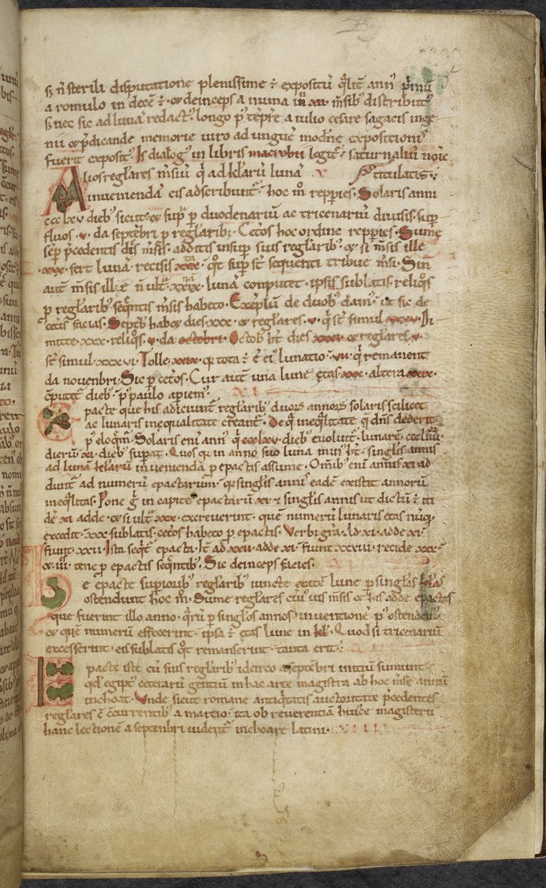 Royal 13. A.XI, f.5 Start- og kanttegninger, Computus, Helperic of Auxerre (vellum); av English School