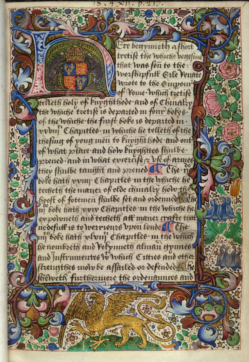 Royal 18 A. XII fol.1 Opplyst initial 