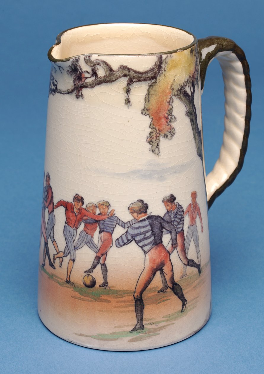 Royal Doulton kanne med gamle engelske fotballscener (keramikk) av English School