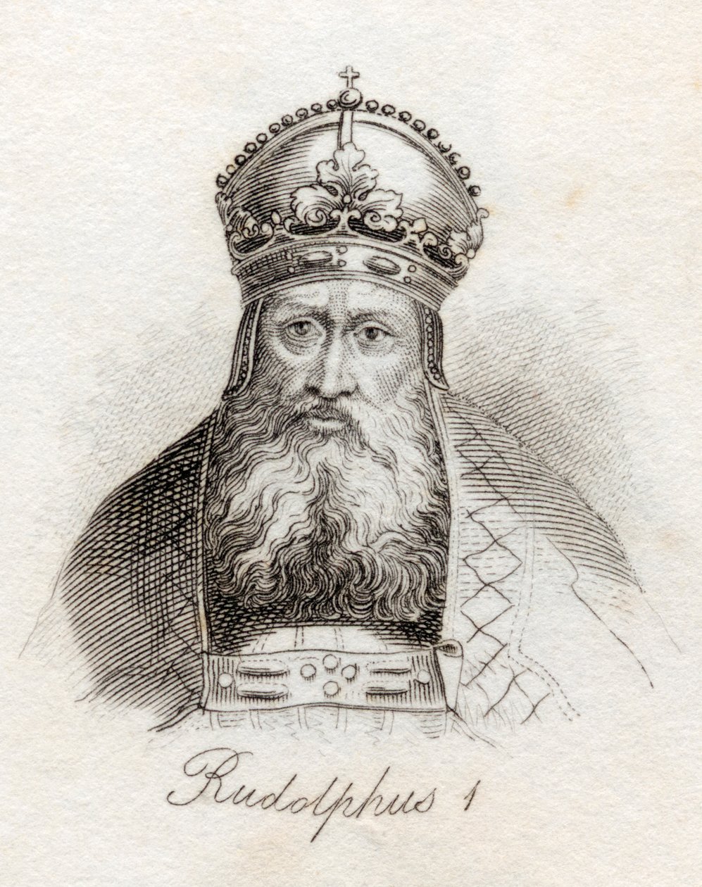 Rudolph I fra Tyskland, fra 'Crabb's Historical Dictionary', utgitt 1825 av English School