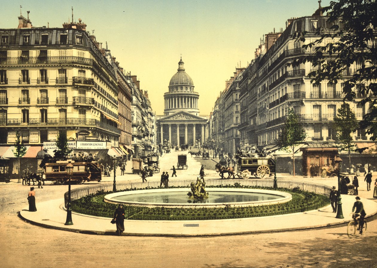 Rue Soufflot, Paris (håndfarget bilde) av English School