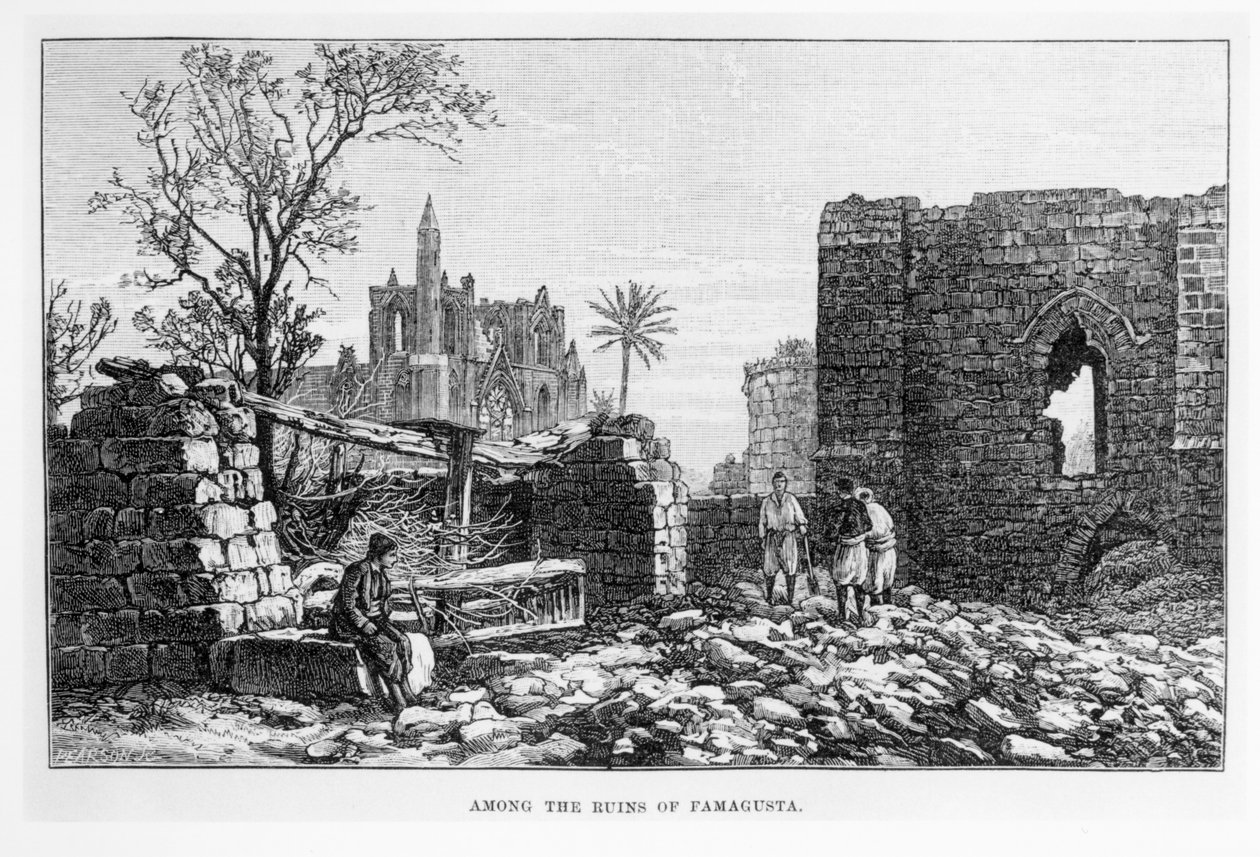 Ruinene av Famagusta, Kypros, fra In an Enchanted Island av W.H. Mallock, utgitt 1889 av English School
