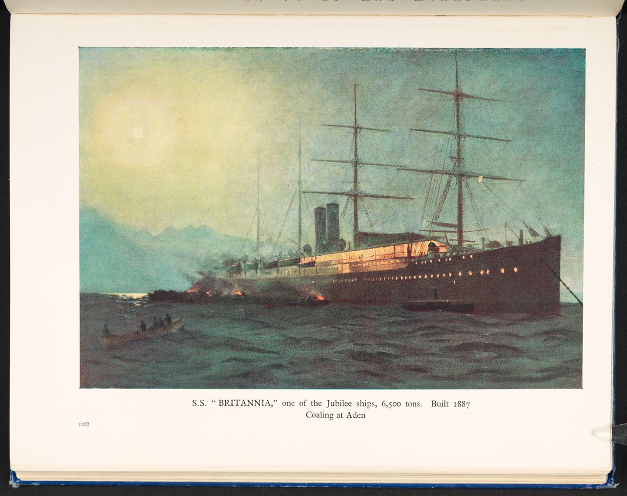 S. S. "Britannia," et av Jubilee-skipene, 6500 tonn, bygget 1887 kull ved Aden, A Hundred Year History of the P&O, Peninsular and Oriental Steam Navigation Company av English School