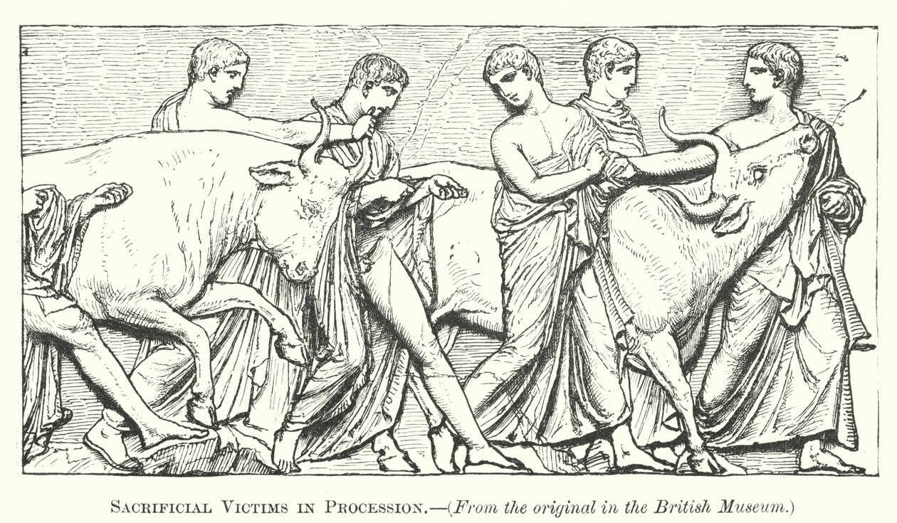 Offerofre i prosesjon (gravering) av English School