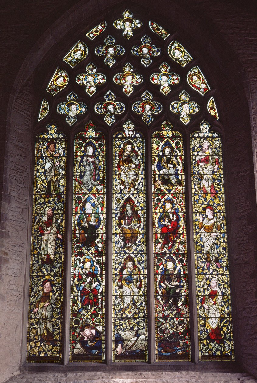 Saint Laurence-vindu (farget glass) av English School