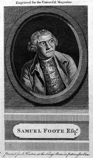 Samuel Foote (1720-77), gravert for 