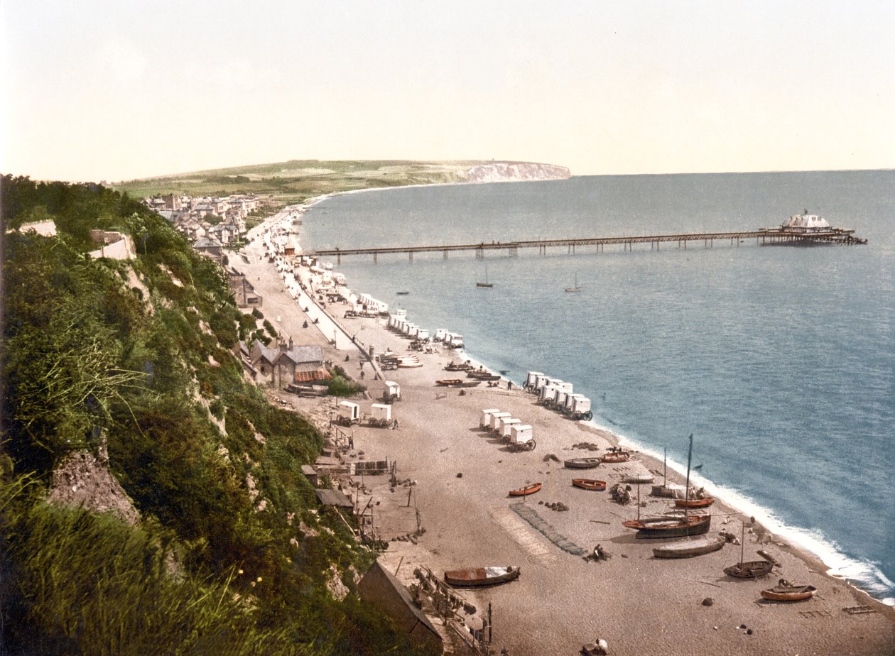 Sandown Bay, Isle of Wight (håndfarget bilde) av English School