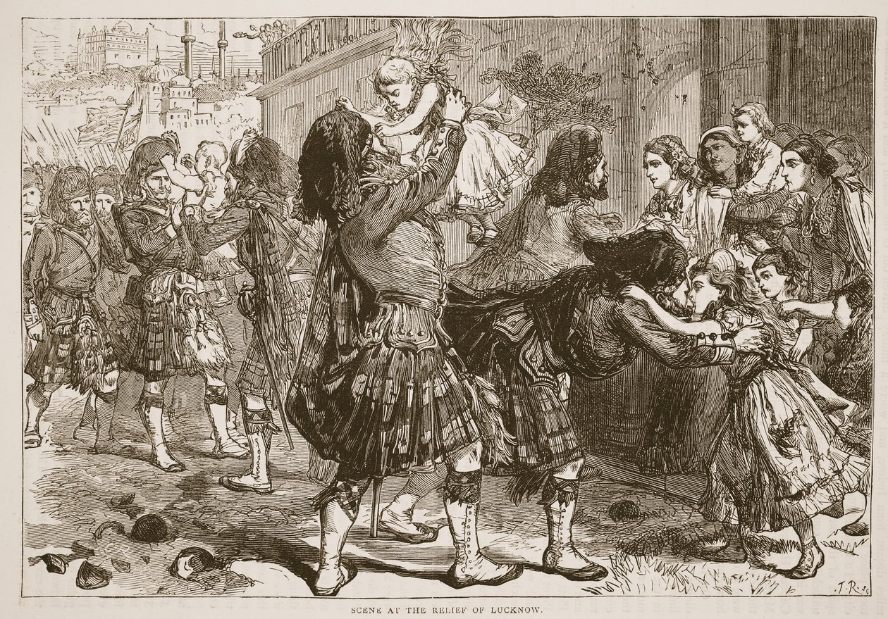 Scene at the Relief of Lucknow, illustrasjon fra Cassells Illustrated History of England av English School