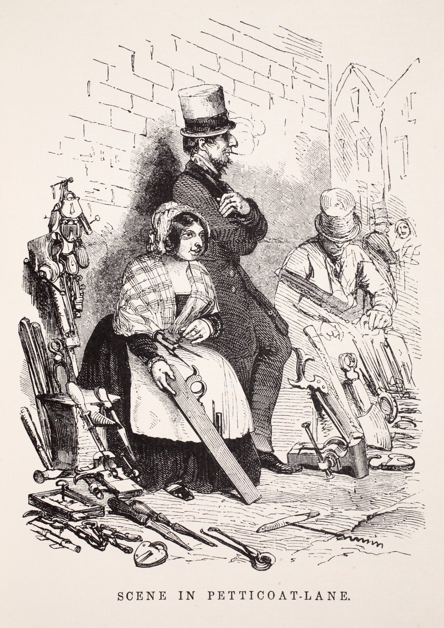 Scene i Petticoat-Lane, illustrasjon fra London Labor og London Poor av Henry Mayhew, pub. 1862 av English School