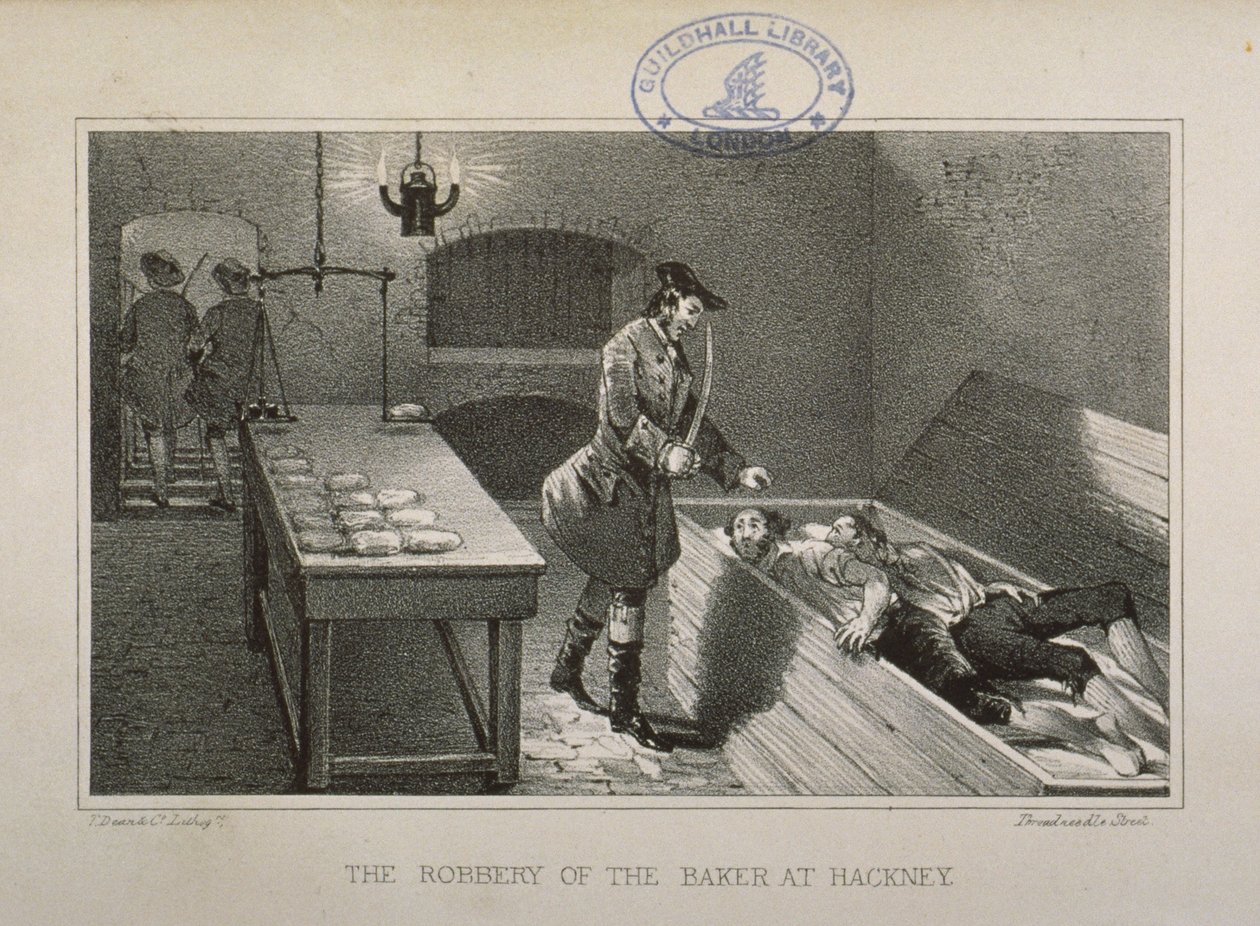 Scene for ranet av en Hackney Baker, ca. 1730 av English School