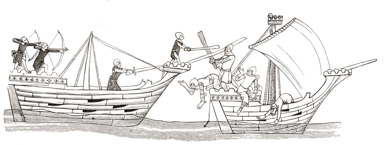 Sjøkamp, tidlig på 1300-tallet, fra 