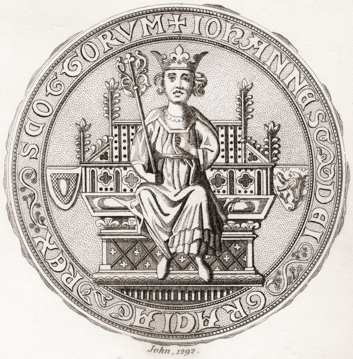 Seal of John Balliol, ca. Fra Iconographia Scotica eller Portraits of Illustrious Persons of Scotland, utgitt 1797. av English School