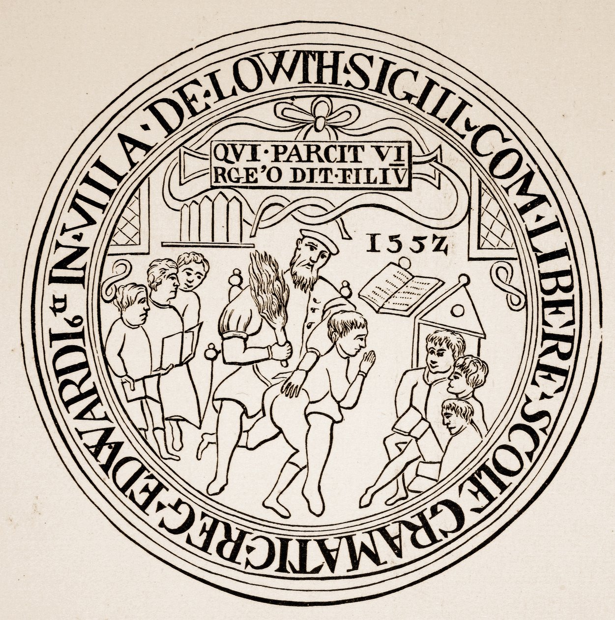 Seal of Louth Grammar School, 1552 (sepia-bilde) av English School