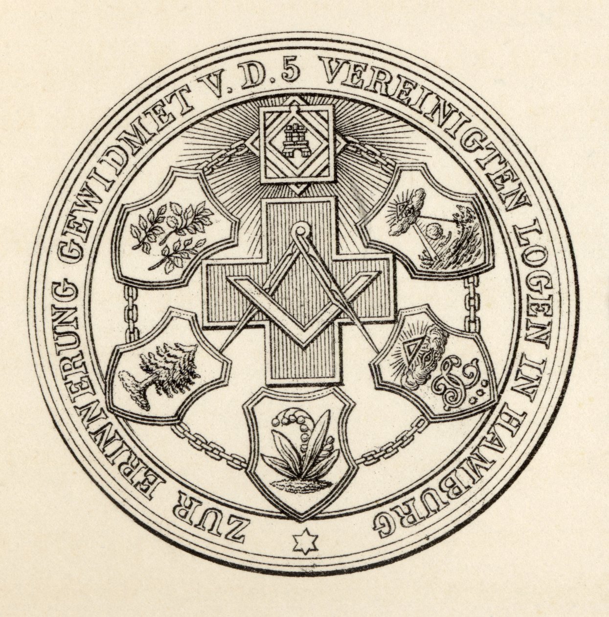 Seal of the Masons of Hamburg, fra 