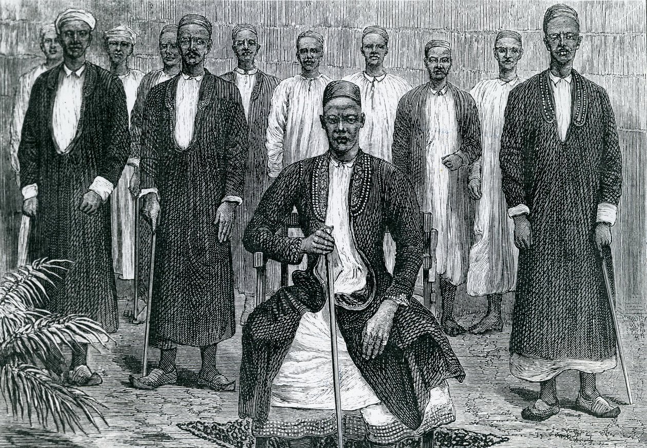 Sekebobo-sjef for Chagwe, Mtesa-sjef for Uganda, Chambarango og Pokino statsministeren (gravering) av English School
