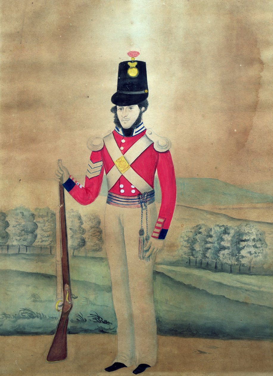 Sersjant, British Army, ca. 1815 (wc på papir) av English School