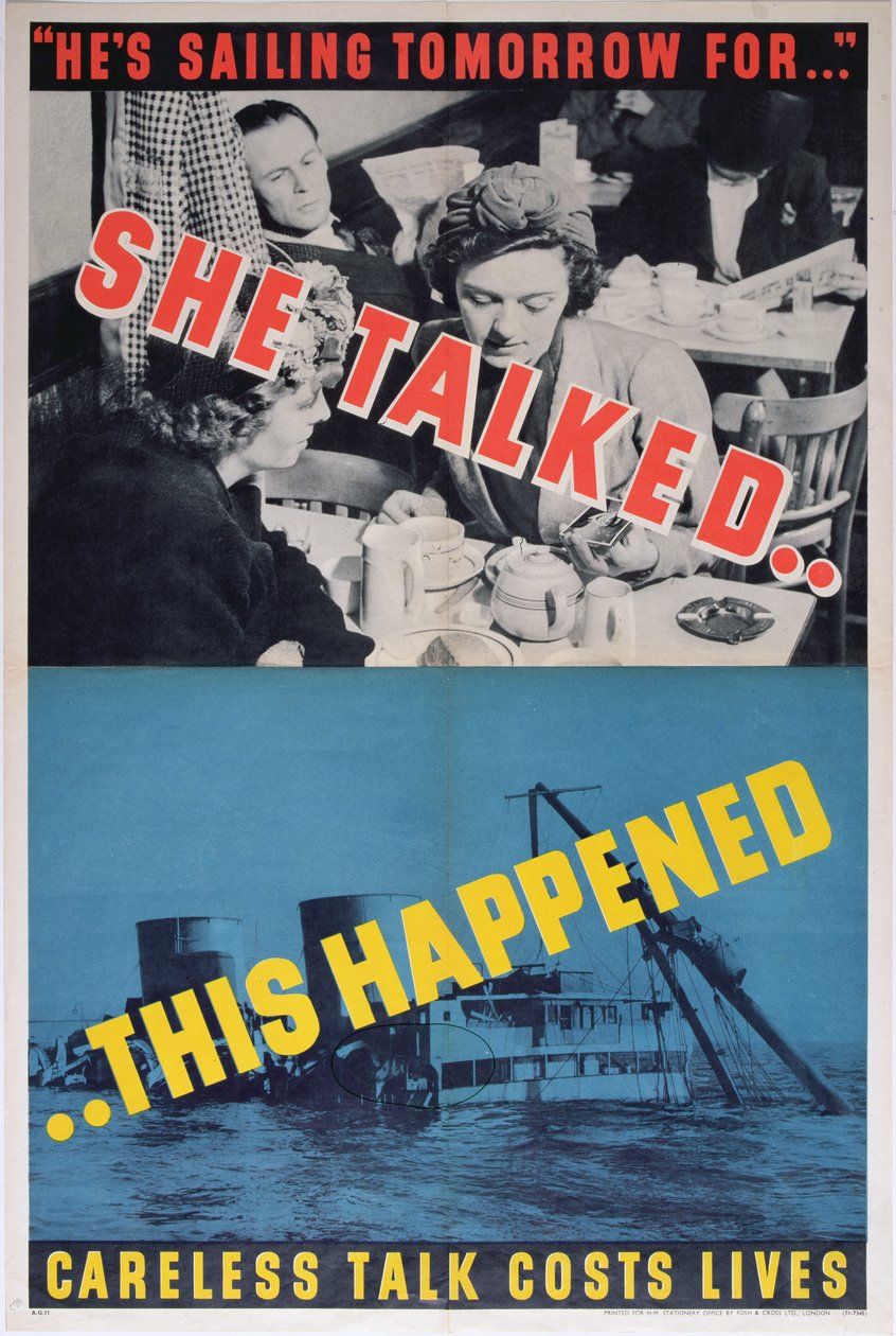 She Talked....This Happened, WWII-plakat av English School