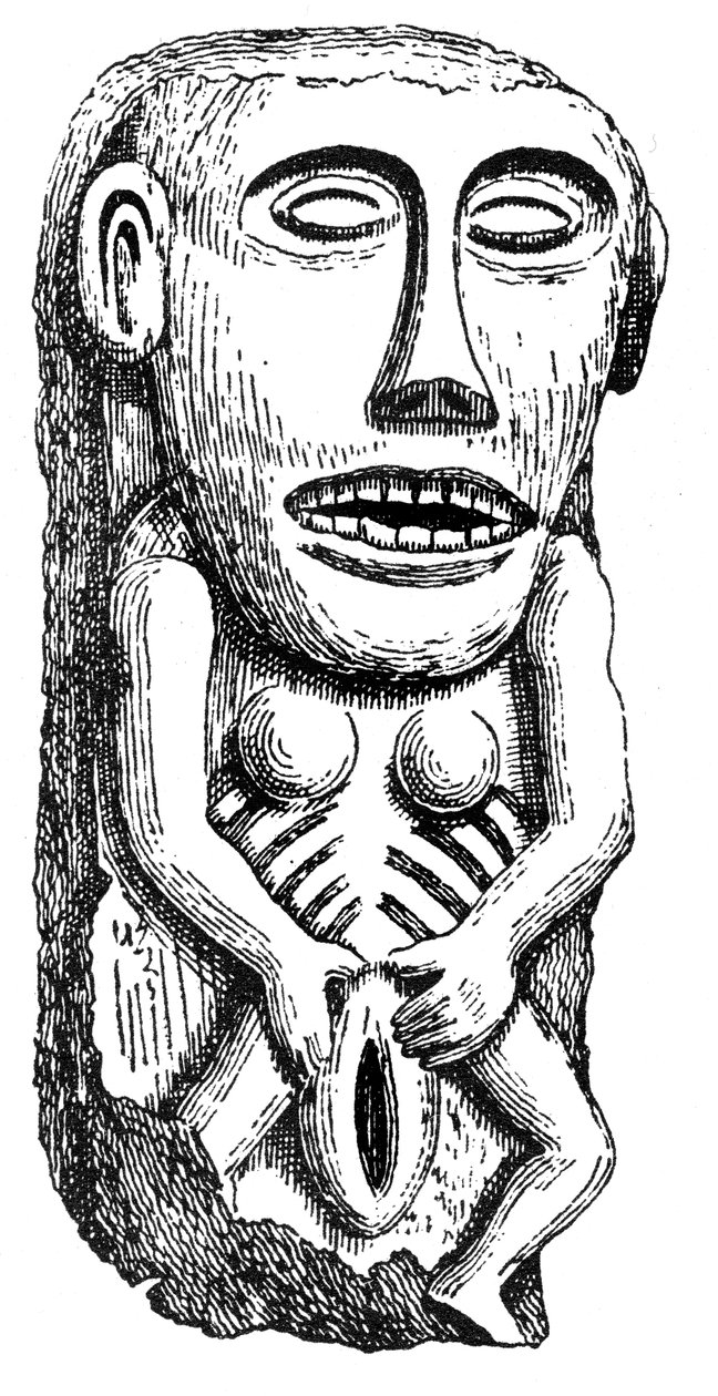 Sheela-na-Gig, fra Ballinahend Castle, Tipperary, Irland av English School