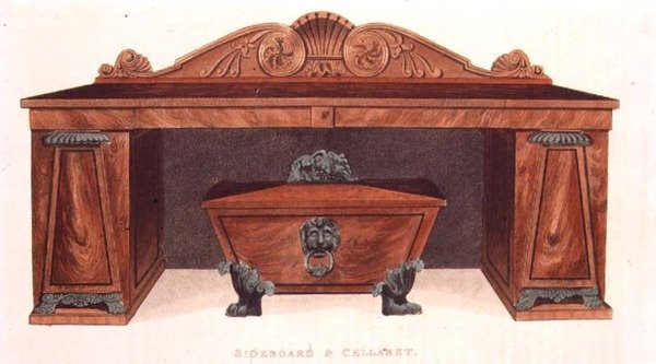 Skjenk og kjeller, plate 127 fra Ackermann