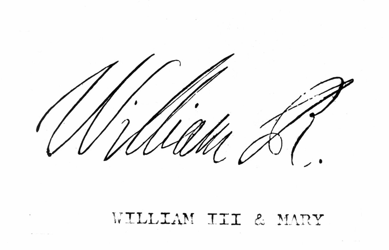 Signatur av William III av England, fra 