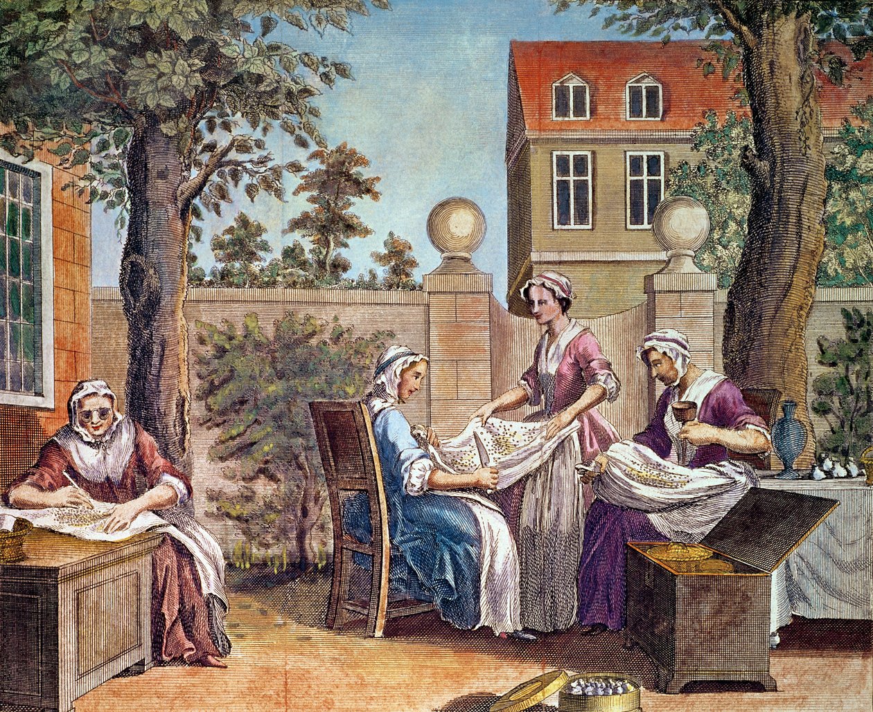 Silk-Making, gravert av J. Hinton for 
