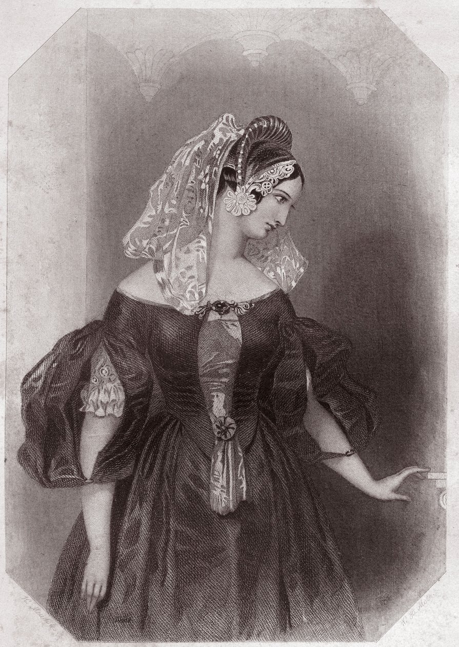 Silvia (The Two Gentlemen of Verone) i - "" Gallery of the Women of Shakespeare, samling av førtifem seriøse portretter av de tidlige London-kunstnerne, beriket med kritiske og litterære merknader""" ca. 1838 - fra "" Gallery of the kvinner fra Shakespear av English School
