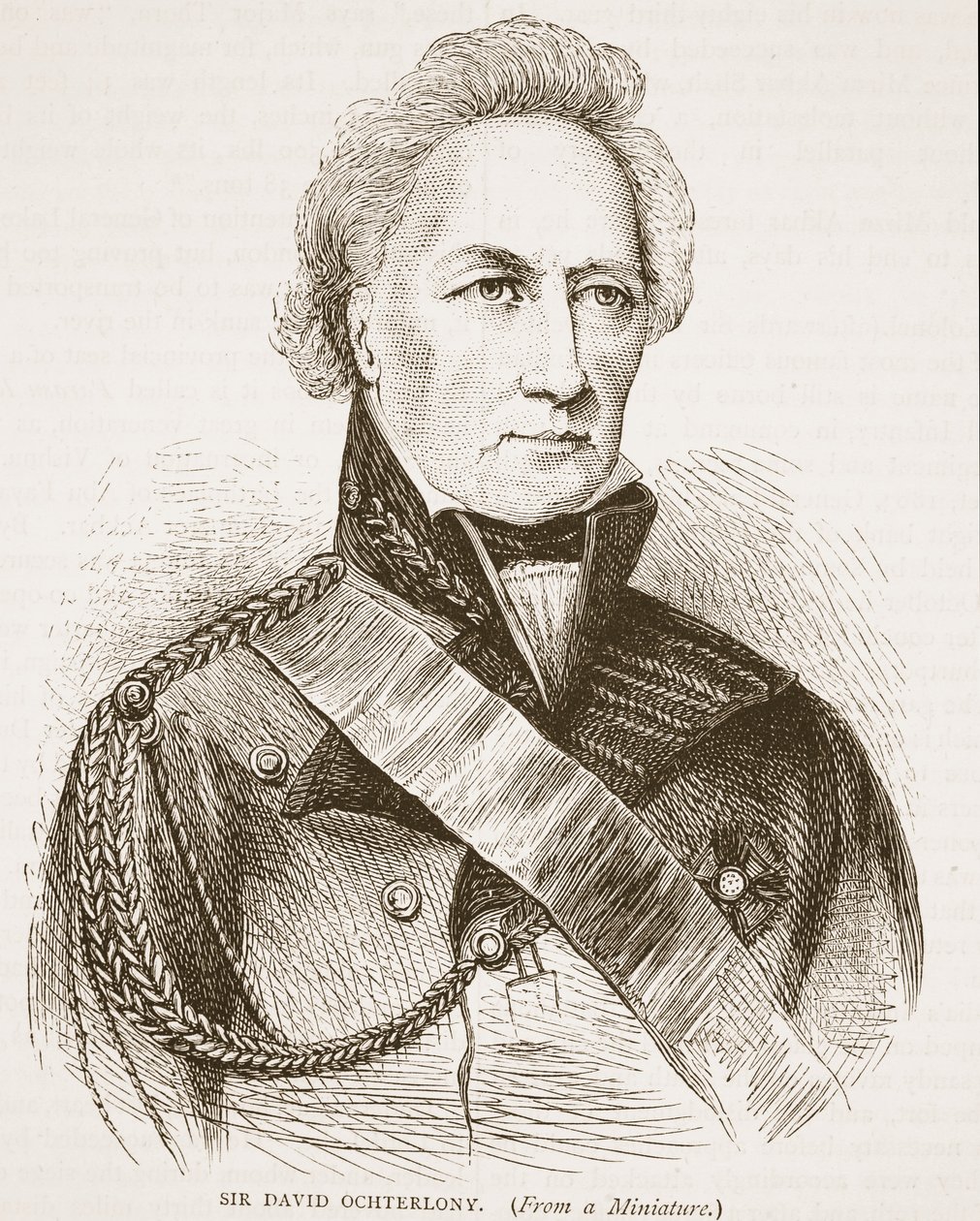Sir David Ochterlony, illustrasjon fra Cassells Illustrated History of India av James Grant, pub. 1879 av English School