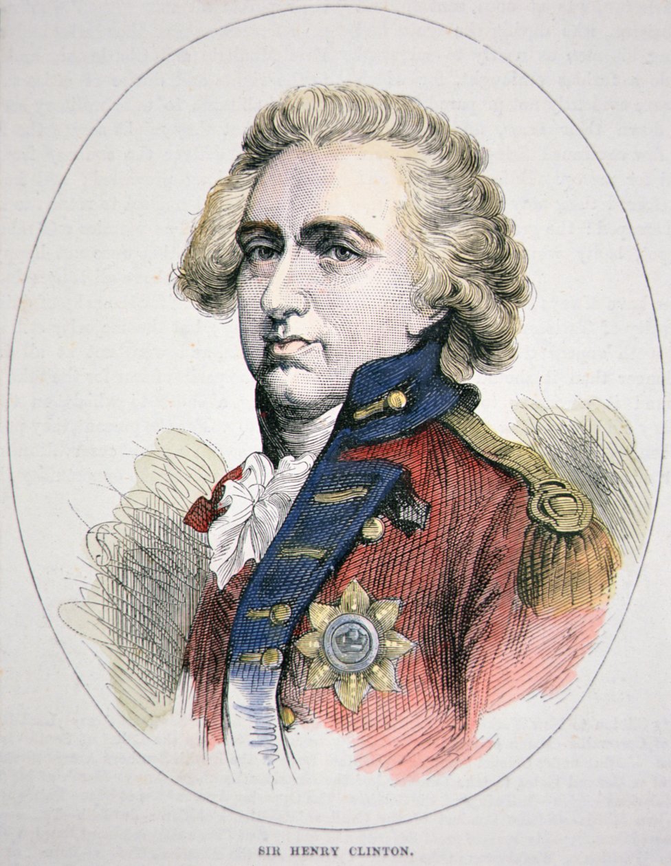 Sir Henry Clinton (farge litho) av English School