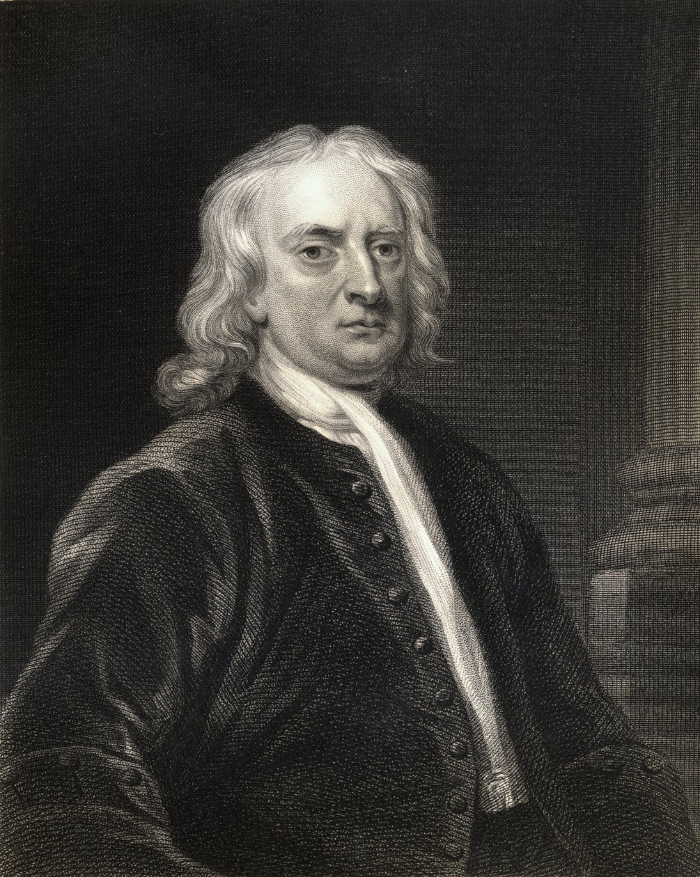Sir Isaac Newton (1642-1727) fra Gallery of Portraits, utgitt i 1833 av English School