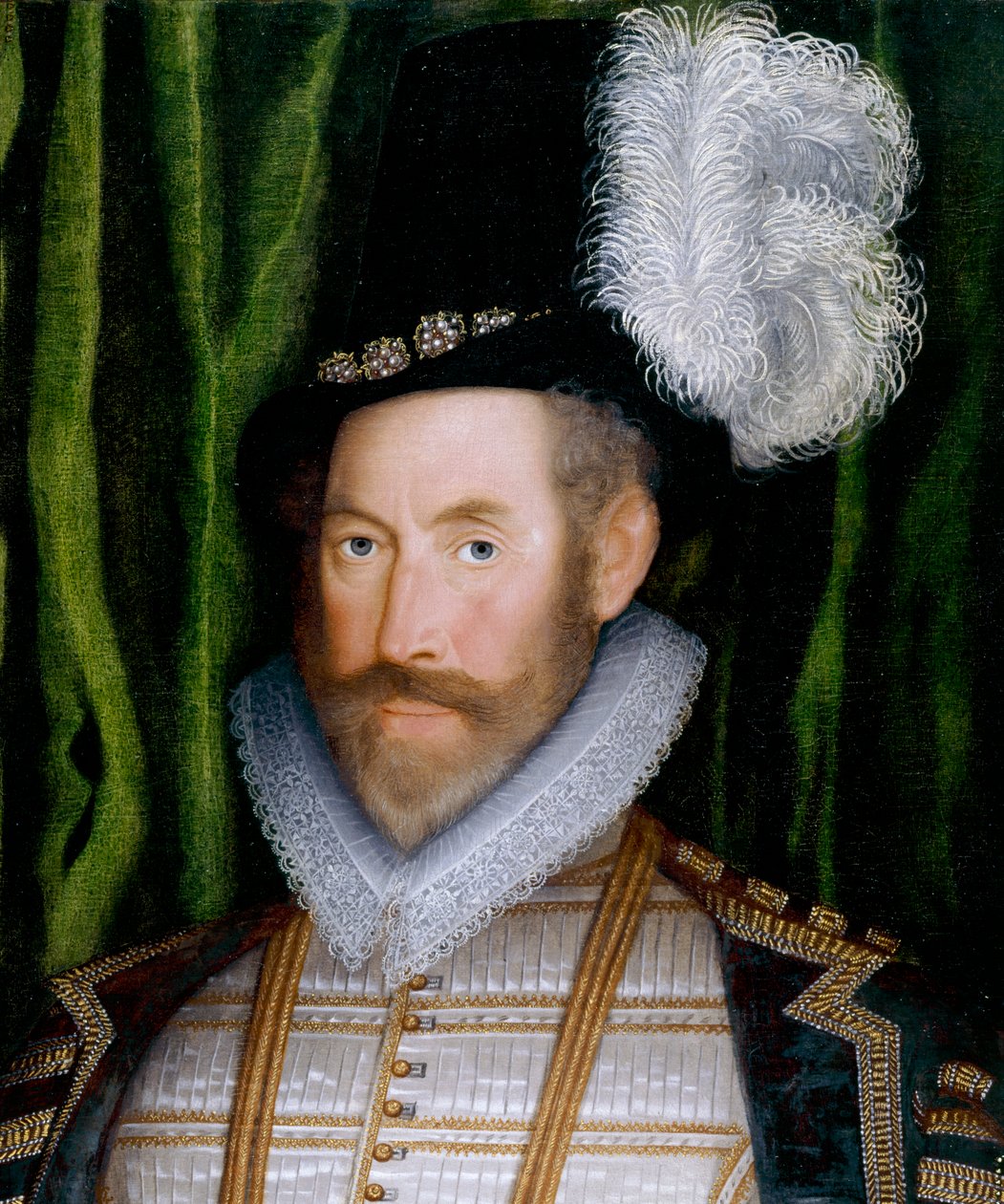 Sir Jerome Bowes (olje på lerret) (detalj av 369467) av English School