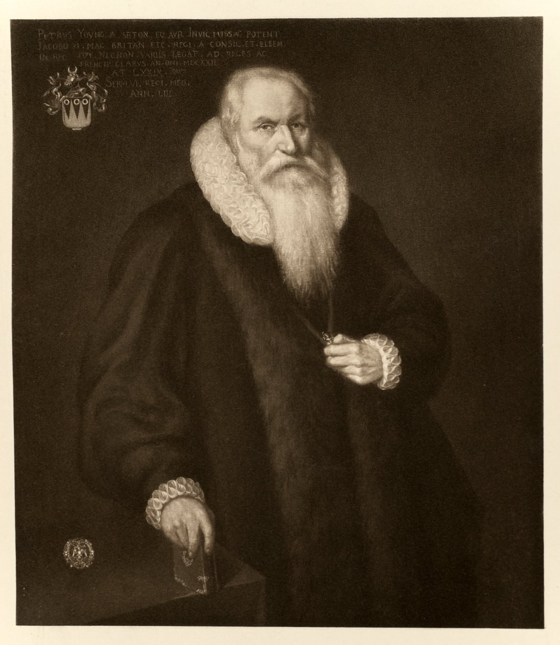 Sir Peter Young, fra James I og VI, trykt av Manzi Joyant & Co. Paris, 1904 av English School