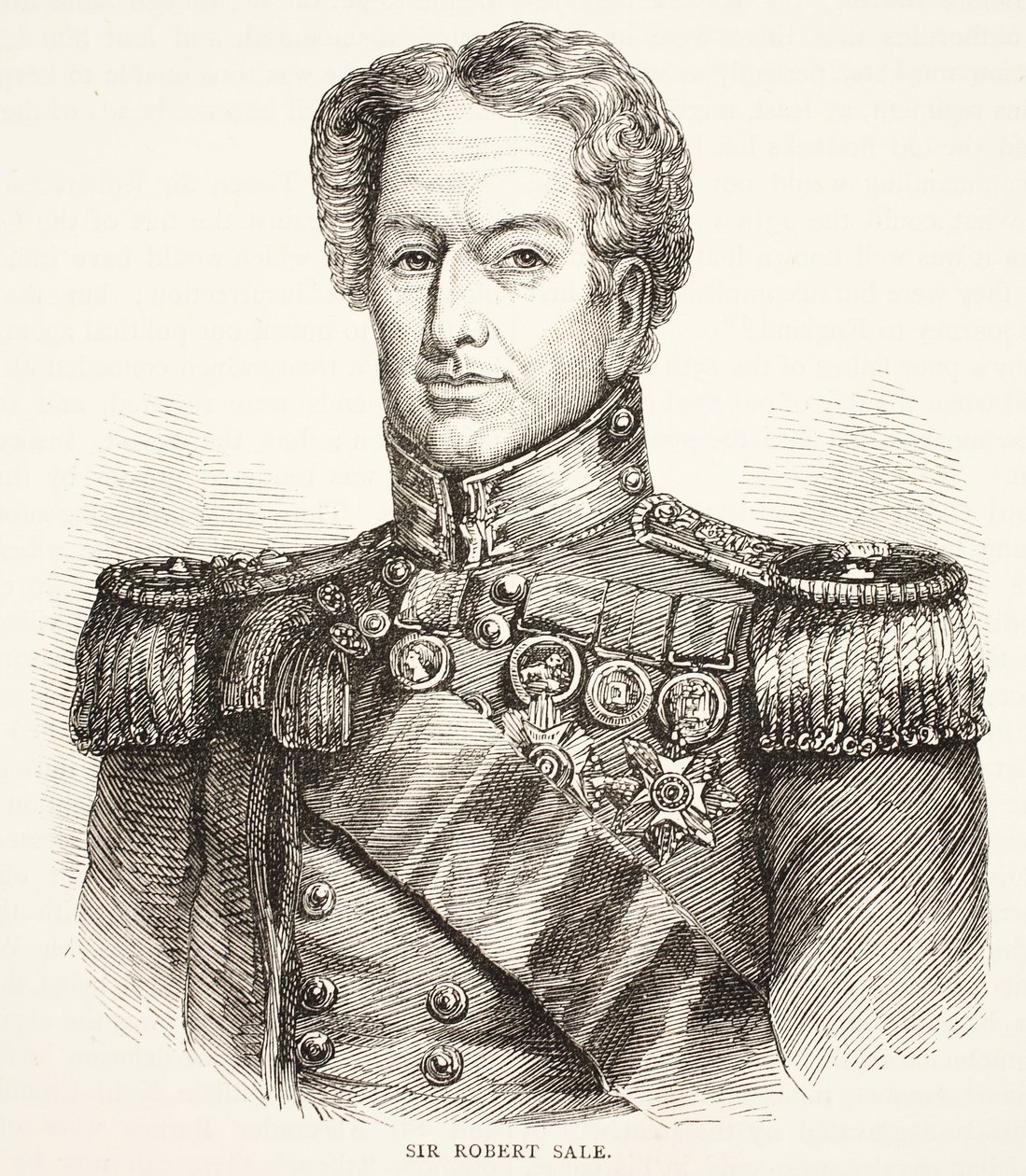 Sir Robert Sale, illustrasjon fra Cassells Illustrated History of England av English School
