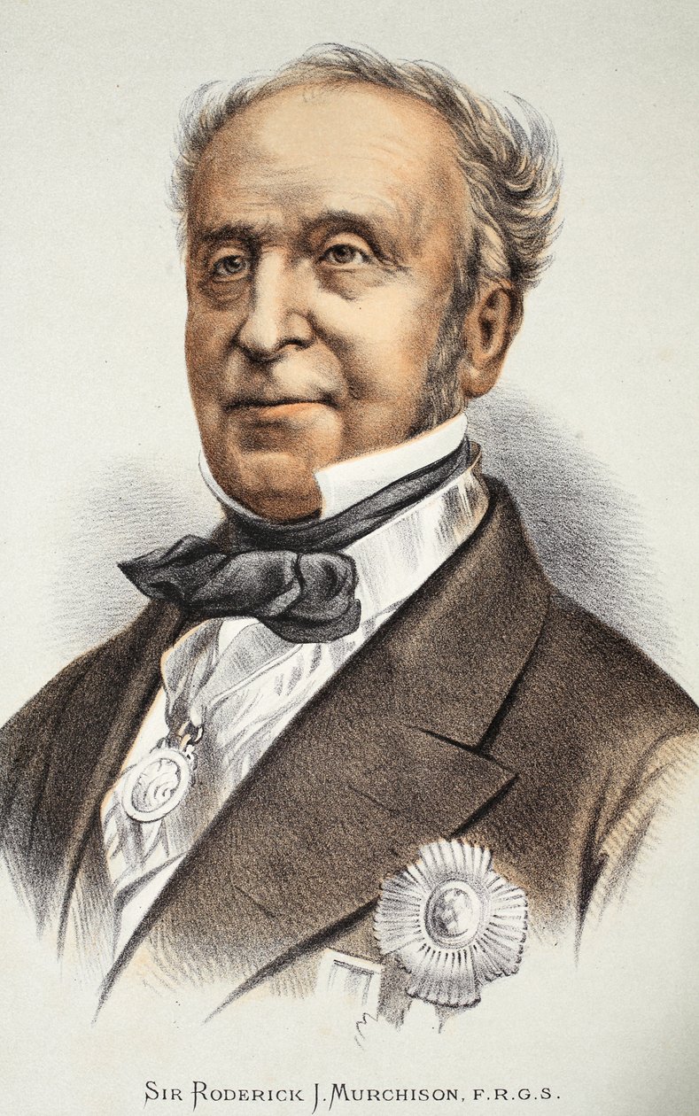 Sir Roderick Murchison, illustrasjon fra The Pictorial Edition of the Life and Discoveries of David Livingstone av J. Ewing Richie, pub. av A. Fullarton & Co., 1876 av English School