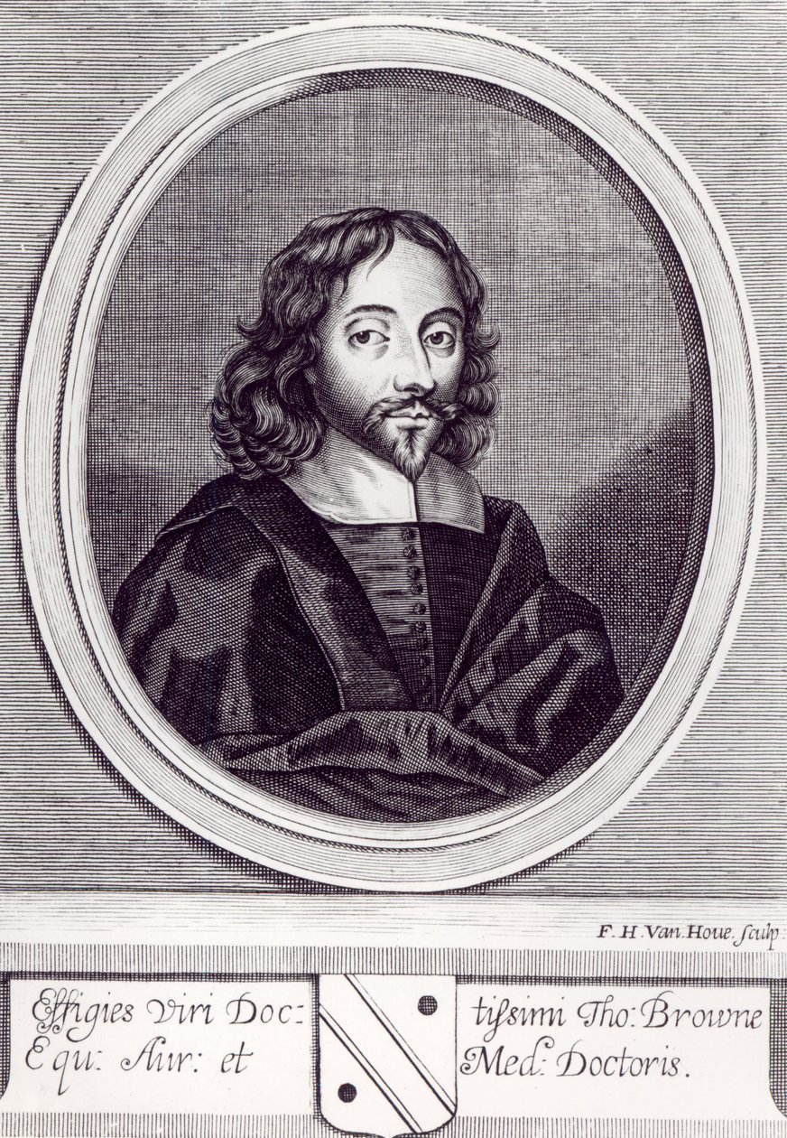 Sir Thomas Browne (1605-82), gravert av Frederick Hendrick van Hove (ca. 1628-98) av English School