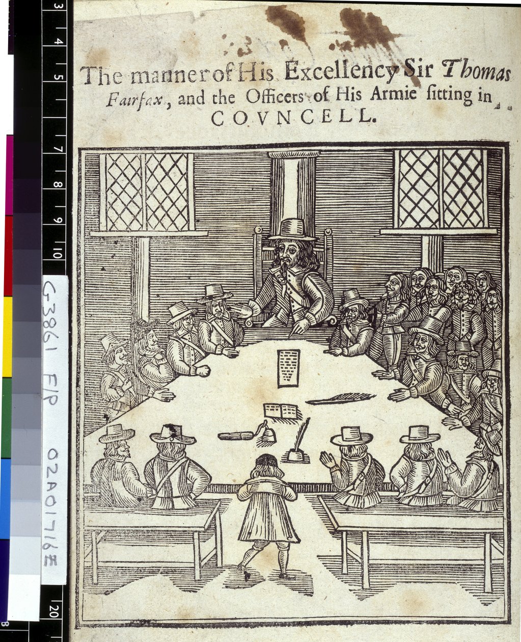 Sir Thomas Fairfax (1612-71) og General Council of the Parliamentarian Army av English School