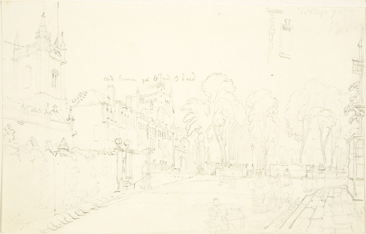 Sketch for College Green (blyant på papir) av English School