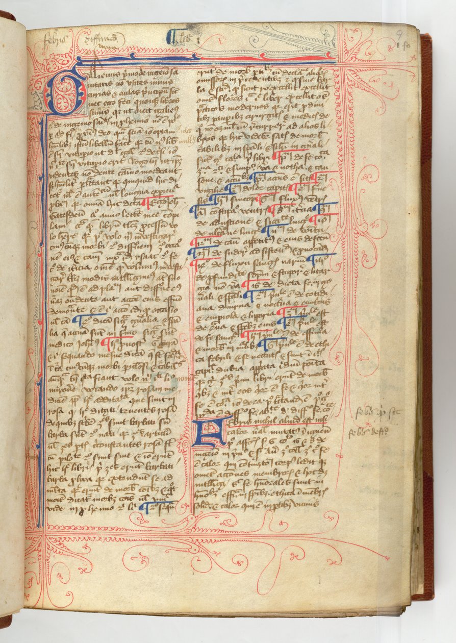 Sloane 280, f.9r Forord til 'Rosa Angelica', av John Gaddesden av English School