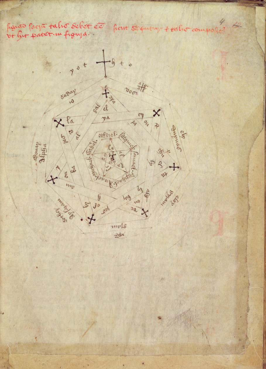 Sloane Ms 313 fol.4 The Seal of God (vellum) av English School