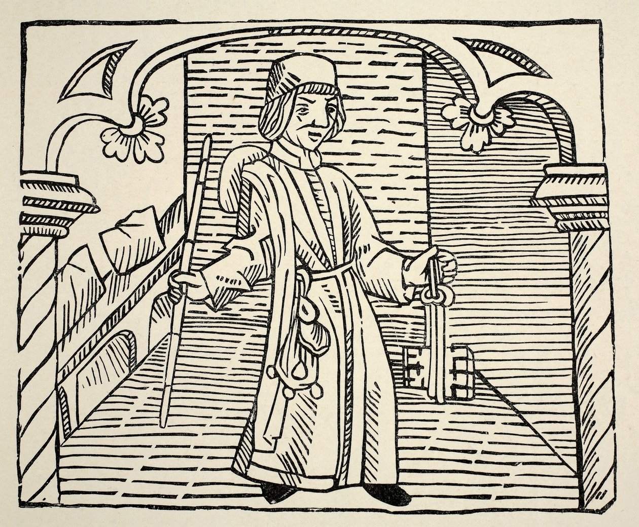 Smith, fra Game of Chess av William Caxton, pub. 1480 (sepia-bilde) av English School