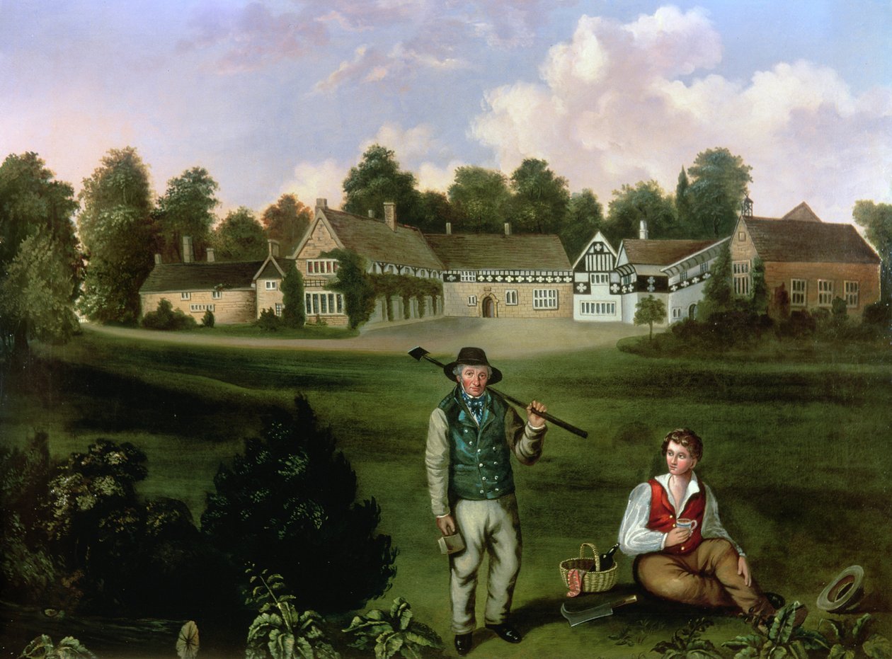 Smithills Hall fra sør, 1820 av English School