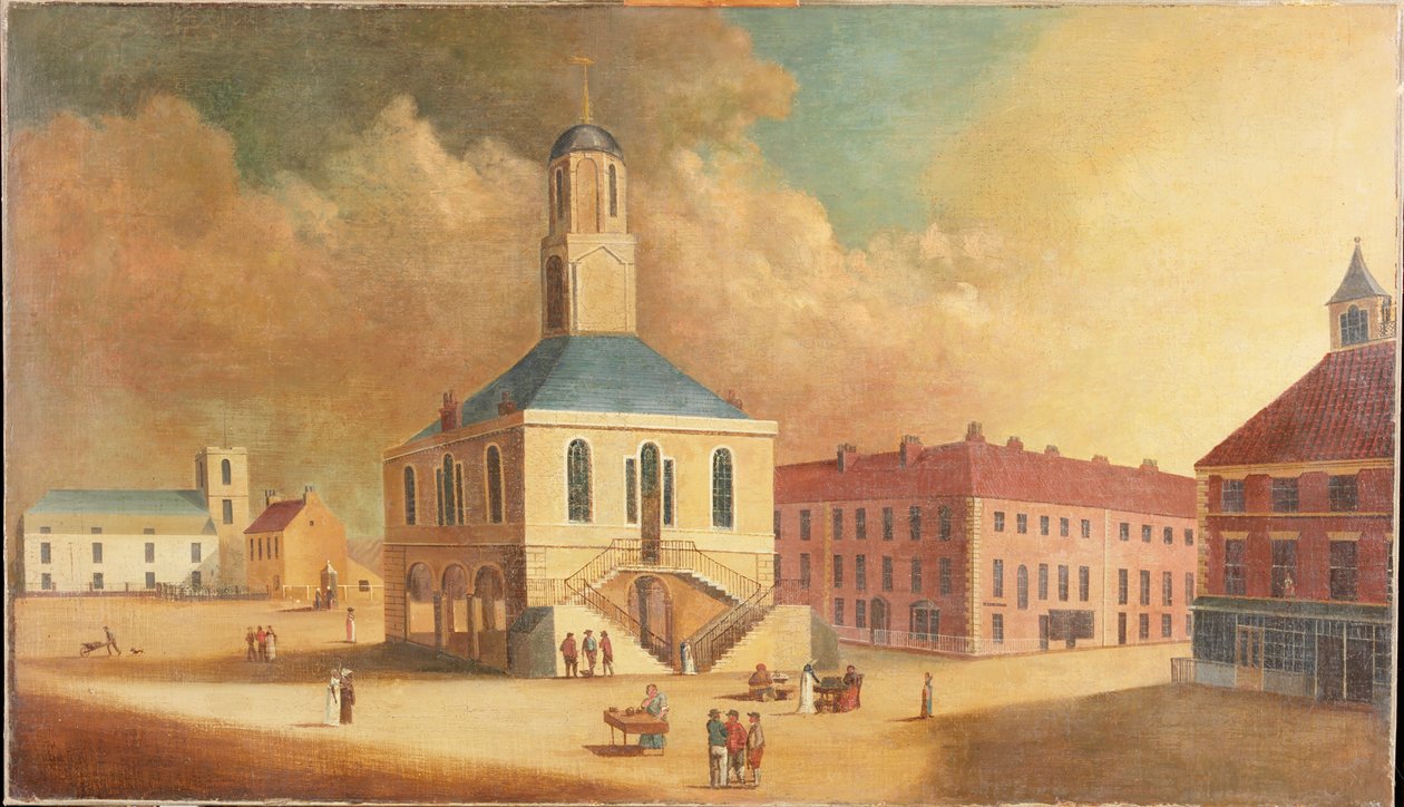 South Shields Market Place, ca. 1800 av English School