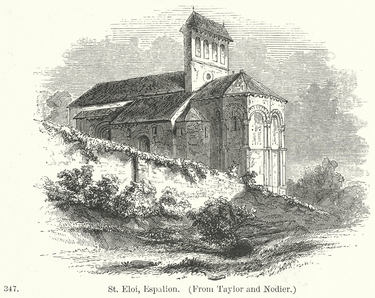 St. Eloi, Espalion (gravering) av English School